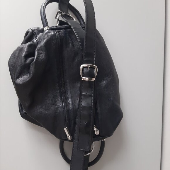 Amalfi - Black Leather Handbag - Picture 11 of 13